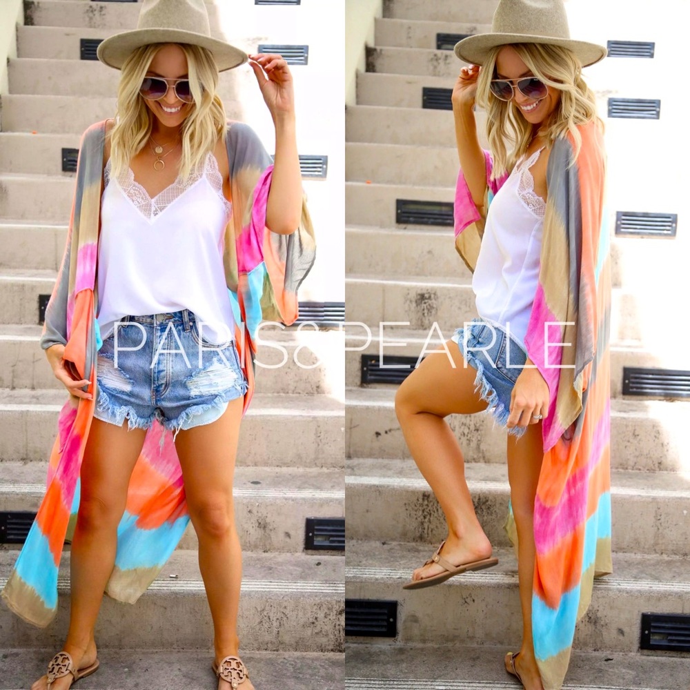 Afternoon In The Park Tie Dye Duster Kimono